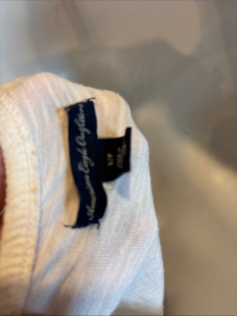 Y2K American Eagle White Embroidered Cotton Cami Tank Top S - Picture 6 of 6